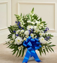 Blue and White Sympathy <BR>Floor Basket Davis Floral Clayton Indiana from Davis Floral